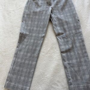 Amanda & Chelsea Men's Gray Plaid cropped Dress Pants.